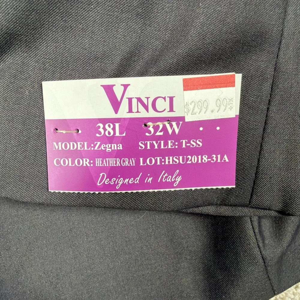Vinci Mens Blazer‎ Zegna Tuxedo Jacket 38L Heathered Gray Formal Wedding NEW